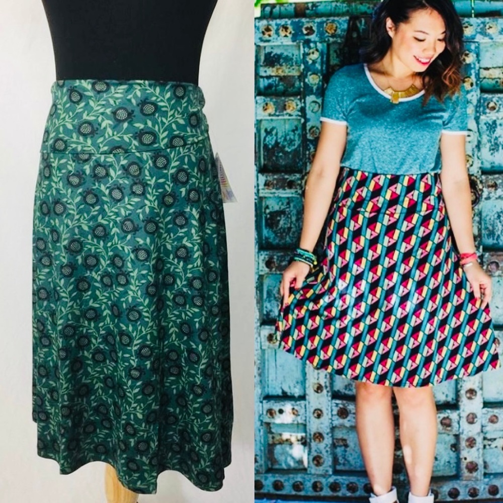 Lularoe A-Line Knee Length Azure Skirt NEW!